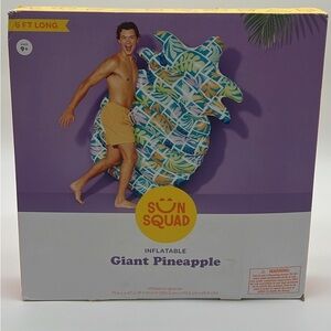 Sun Squad 6 Ft Long Inflatable Giant Pineapple Pool Float